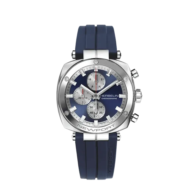 herbelin-newport-h-ritage-chronographe-quartz-montre-homme-acier-bleu-fkm image 1