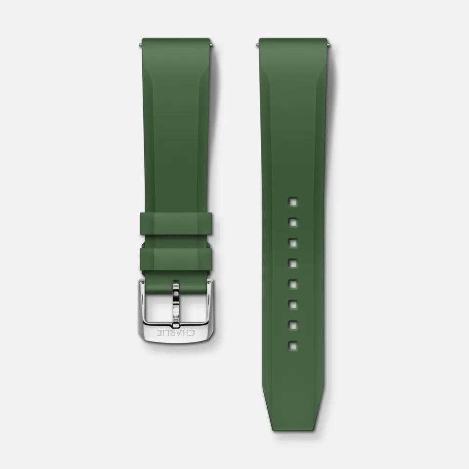 charlie-paris-bracelet-caoutchouc-nbr-20mm-vert-sauge image 1
