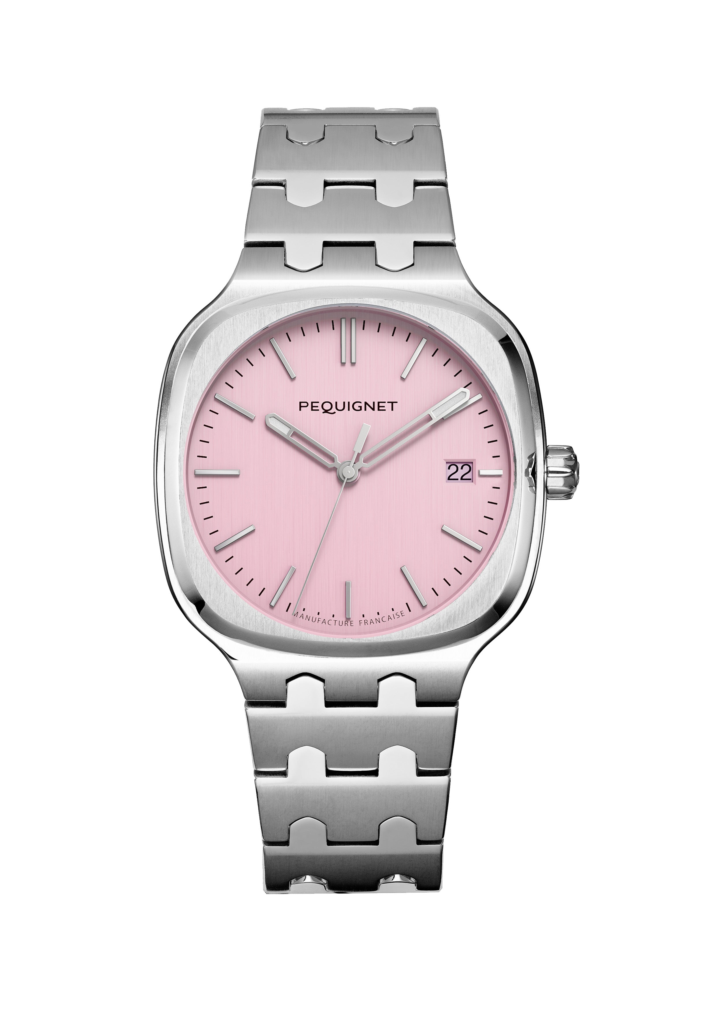 pequignet-concorde-40-mm-rose-montre-femme-sport-chic-acier-cadran-rose-calibre- image 1