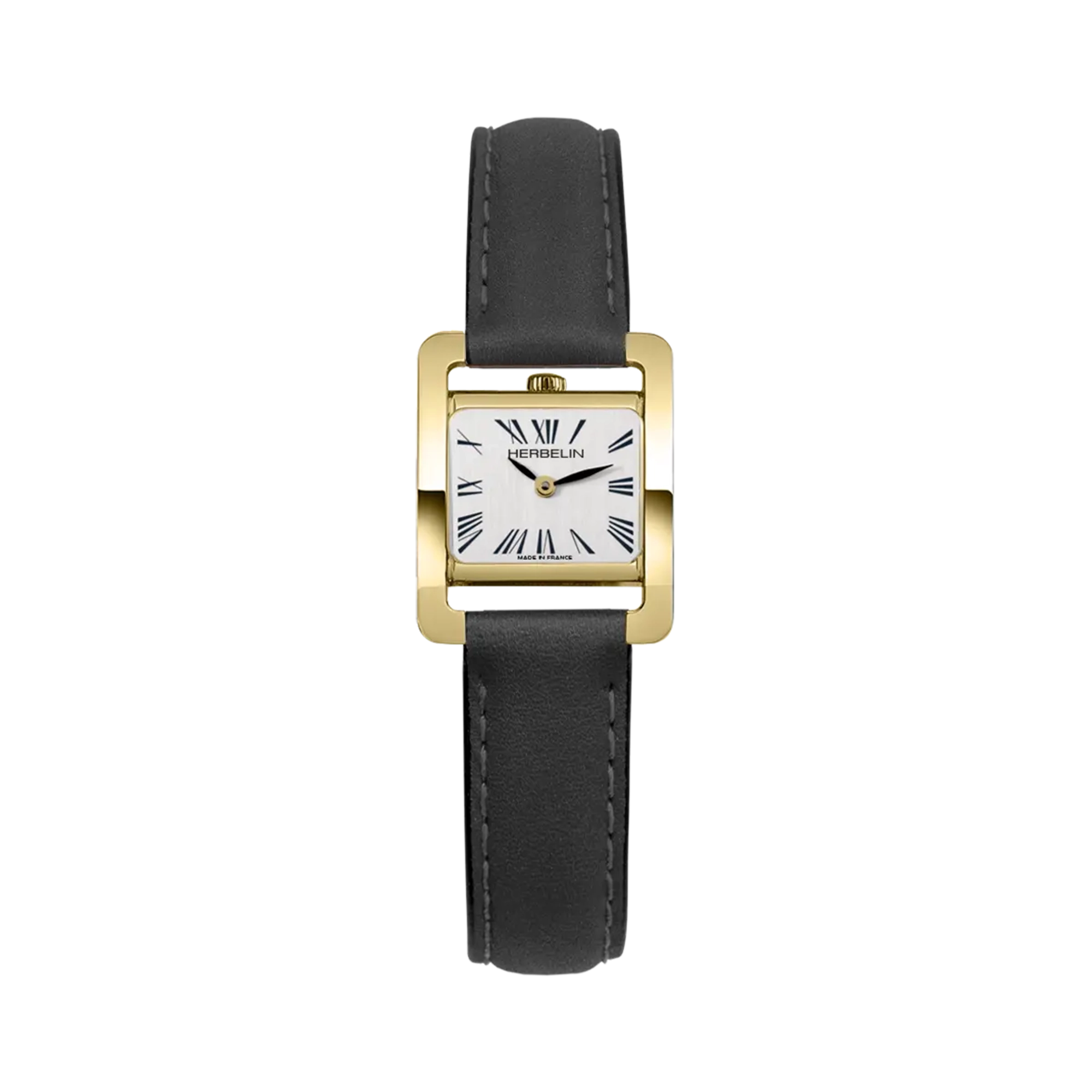 herbelin-ve-avenue-quartz-femme-pvd-or-jaune-cuir-noir image 1