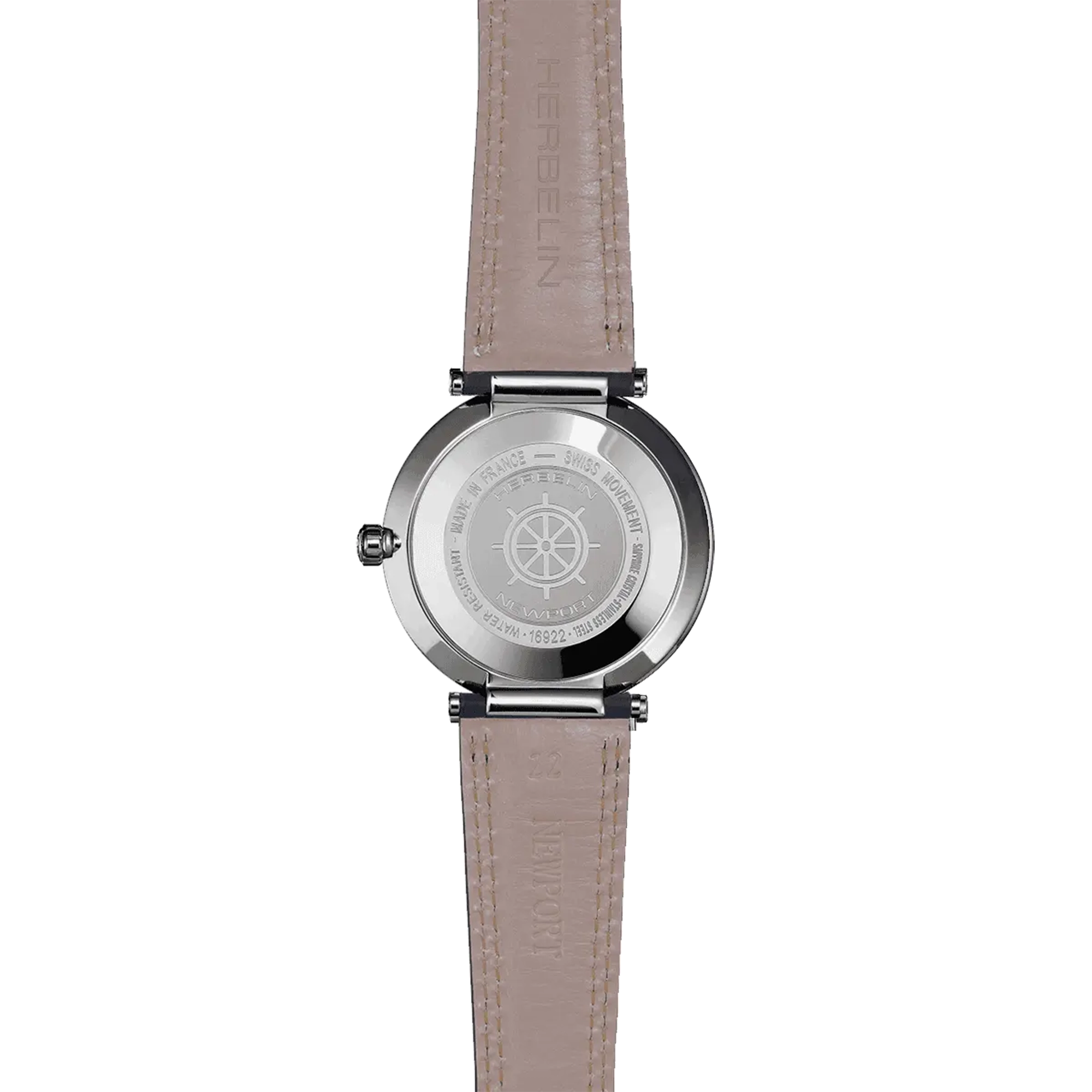 herbelin-newport-slim-quartz-femme-nacre-cuir-bleu-montre image 4