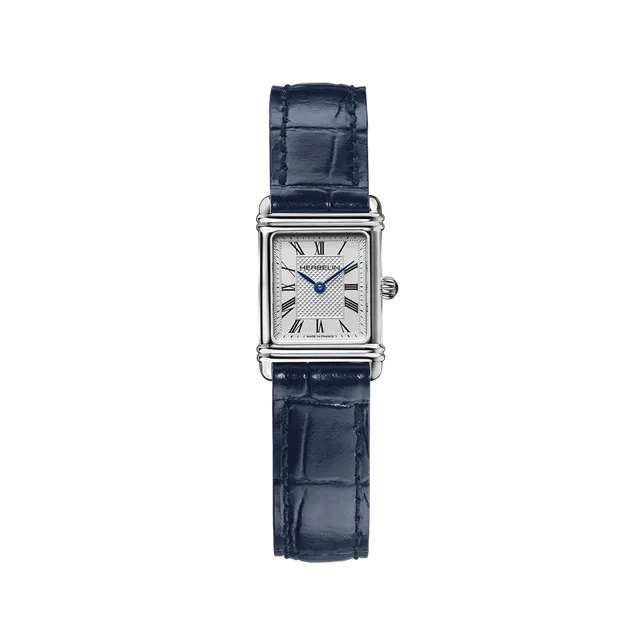 herbelin-art-d-co-quartz-montre-femme-acier-cuir-bleu-marine image 1