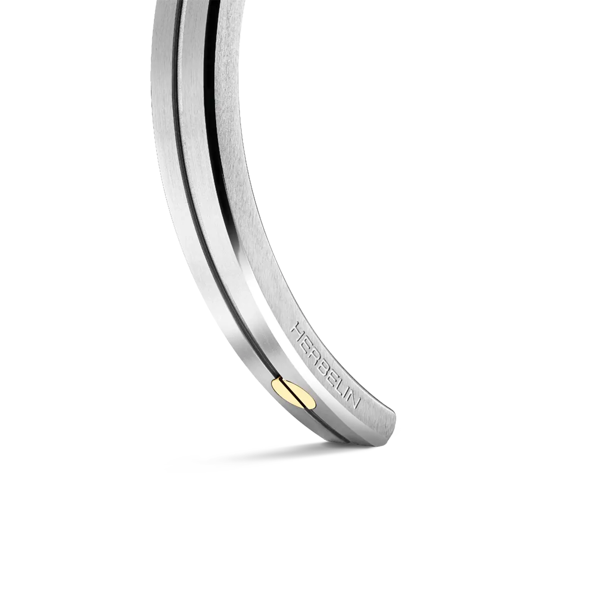 herbelin-newport-jonc-acier-or-jaune-375-taille-unique image 5