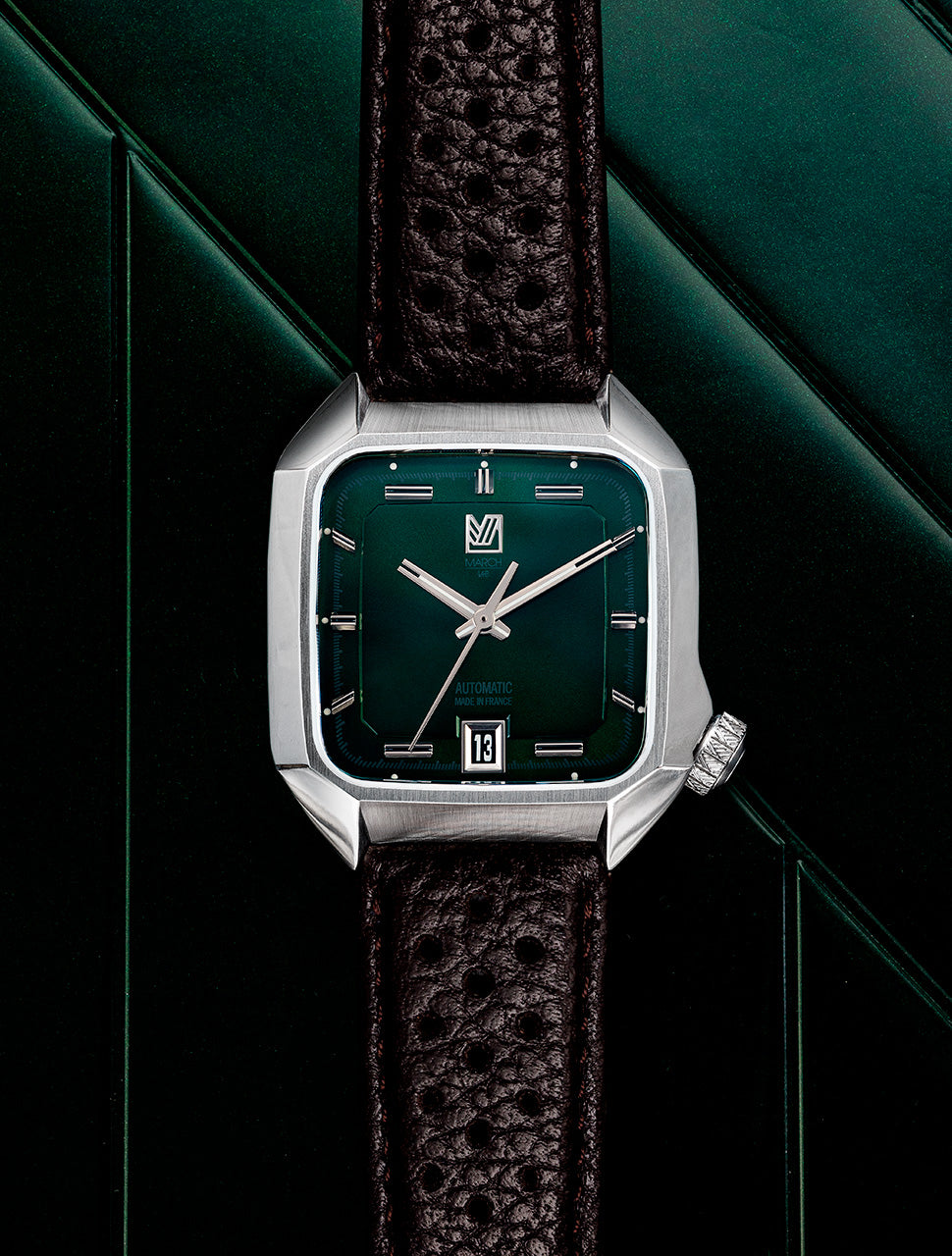 march-la-b-am2-slim-automatique-grall-montre-homme-36-mm-cadran-vert image 6