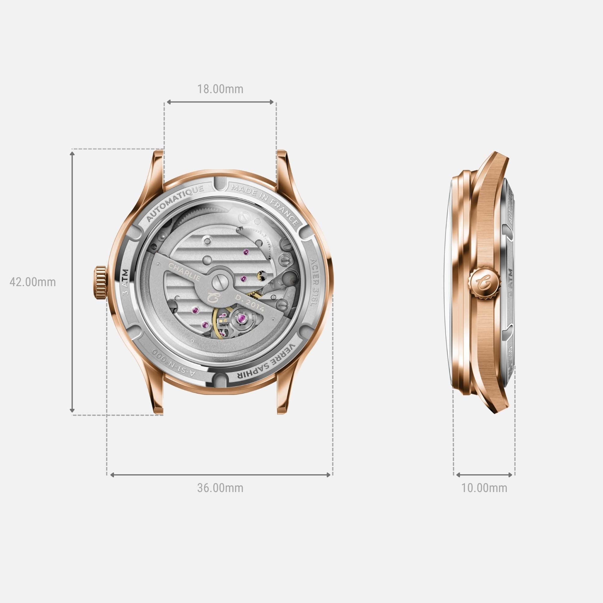 charlie-paris-initial-36-jour-nuit-montre-automatique-femme-36-mm-aventurine-dor-3 image 5