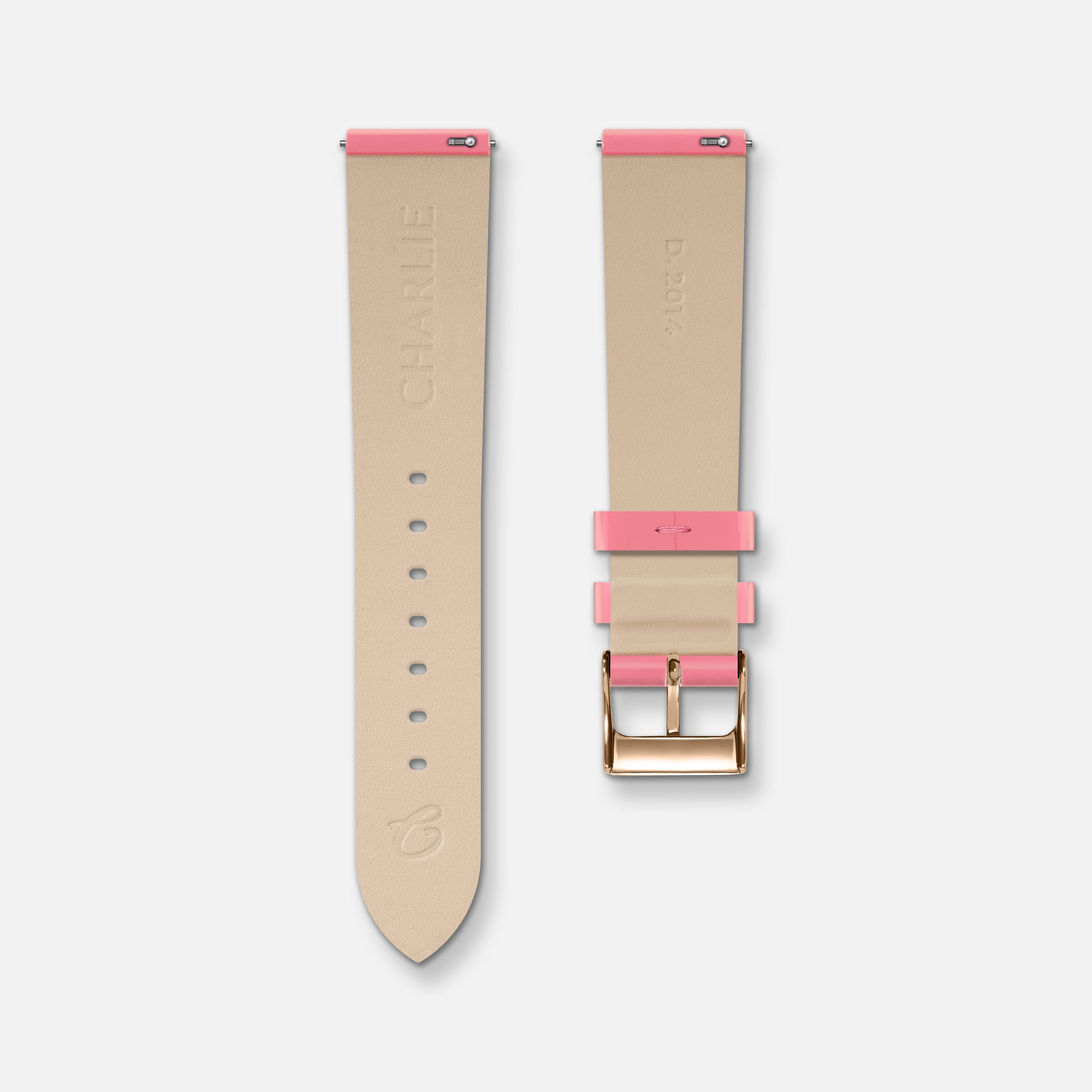 charlie-paris-bracelet-montre-cuir-vernis-rose-18mm image 2