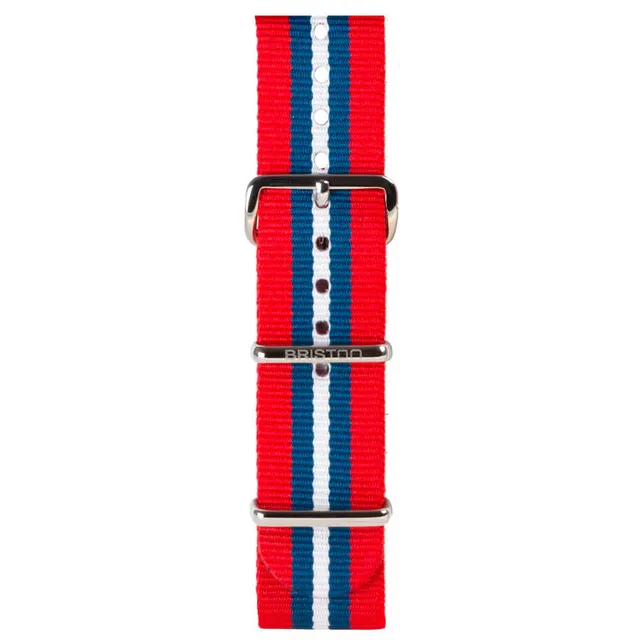 briston-clubmaster-classic-bracelet-type-nato-rouge-bleu-blanc-20-mm image 1