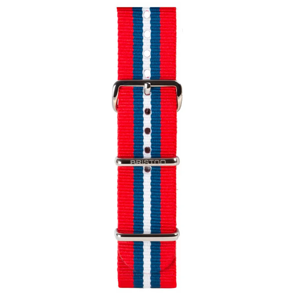 briston-clubmaster-classic-bracelet-type-nato-rouge-bleu-blanc-20-mm image 1