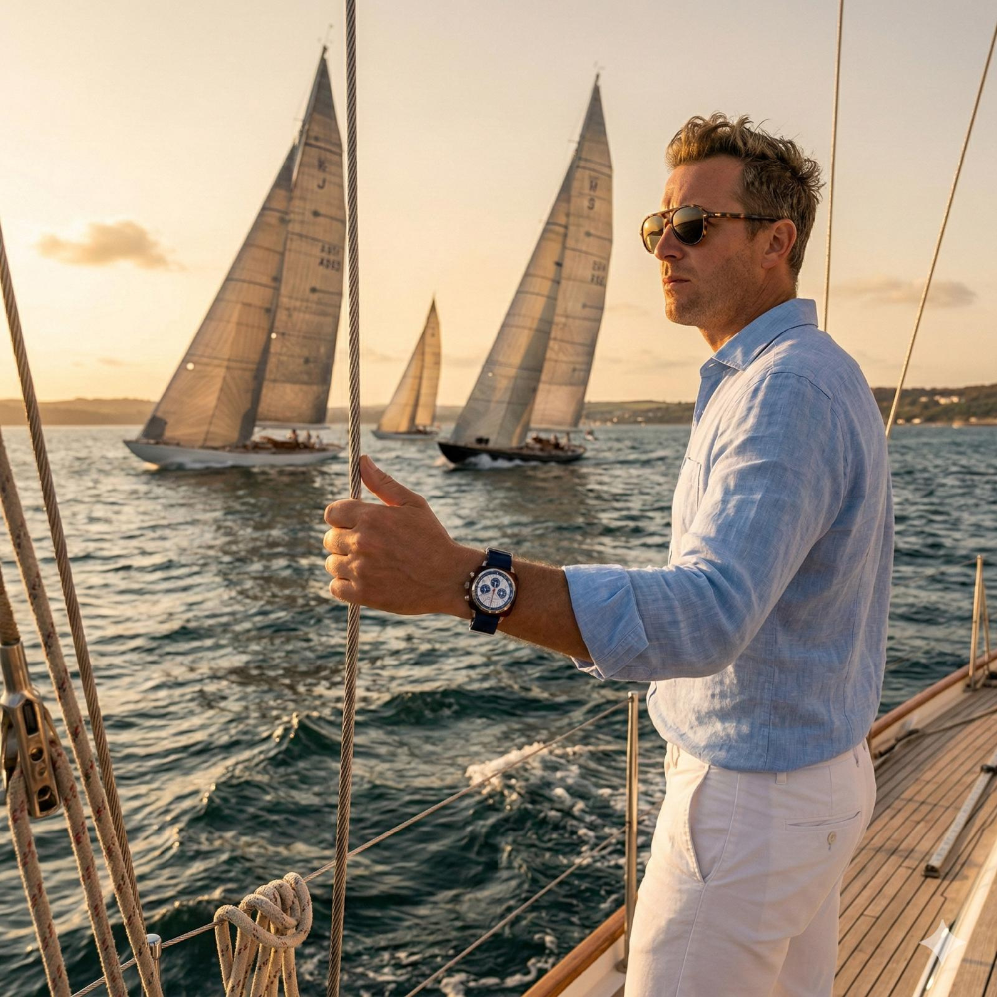 briston-clubmaster-regatta-chrono-42-mm-blanc-bleu image 3