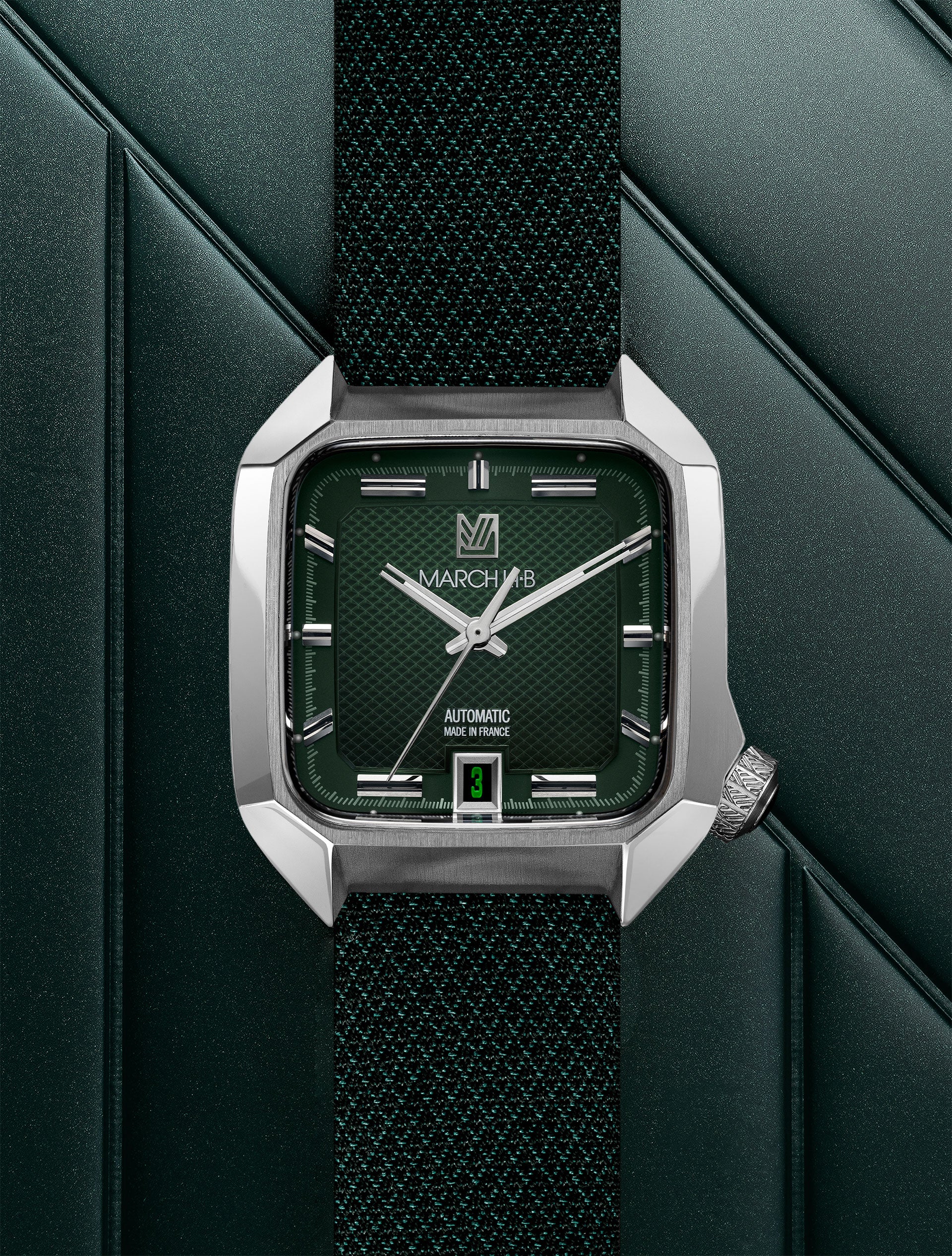 march-la-b-am2-automatique-grall-39-mm-montre-homme-octogonale-verte image 3