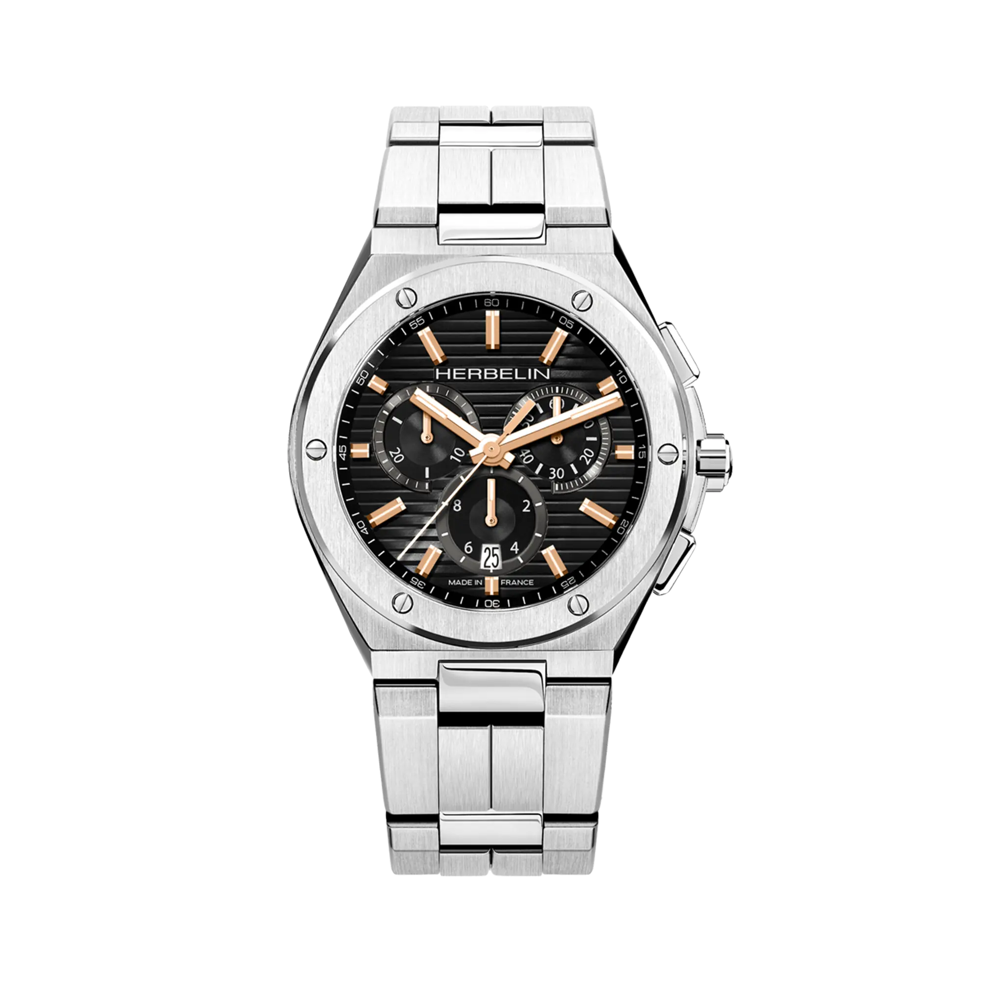 herbelin-cap-camarat-chronographe-montre-homme-acier-pvd-or-rose image 1