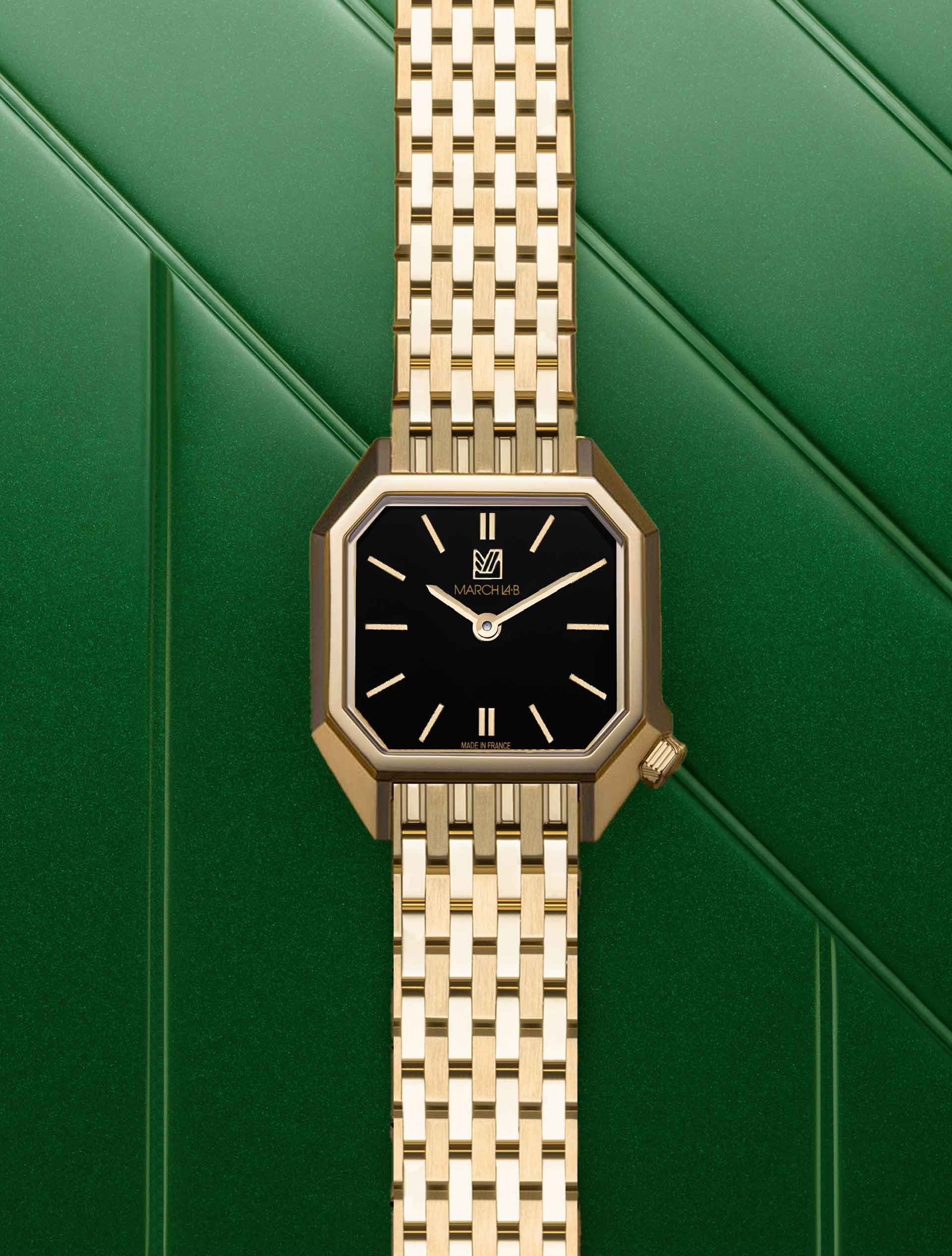 march-la-b-montre-lady-mansart-supreme-26-mm-octogonale-noire image 2
