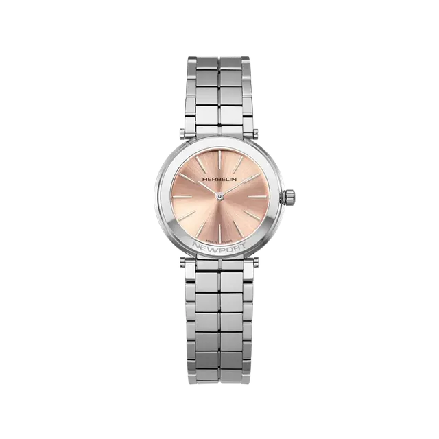 herbelin-newport-slim-montre-femme-quartz-champagne-ros-acier-5-85-mm image 1