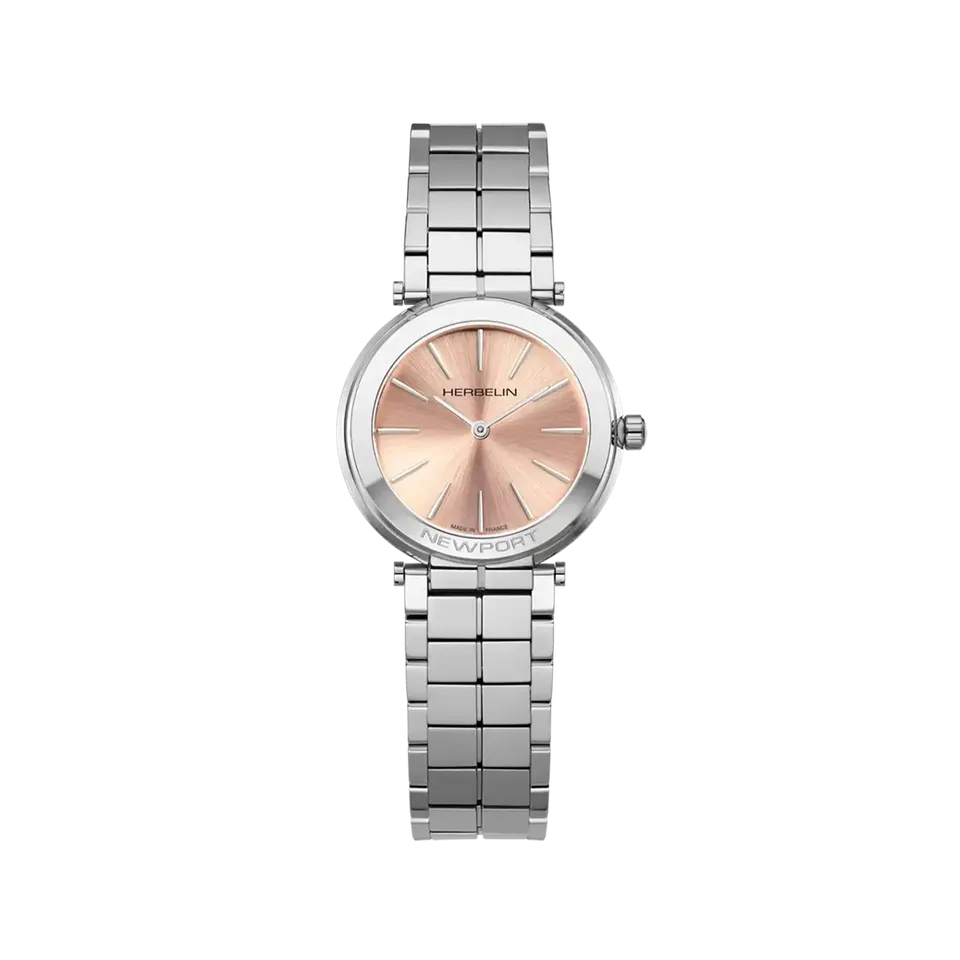 herbelin-newport-slim-montre-femme-quartz-champagne-ros-acier-5-85-mm image 1