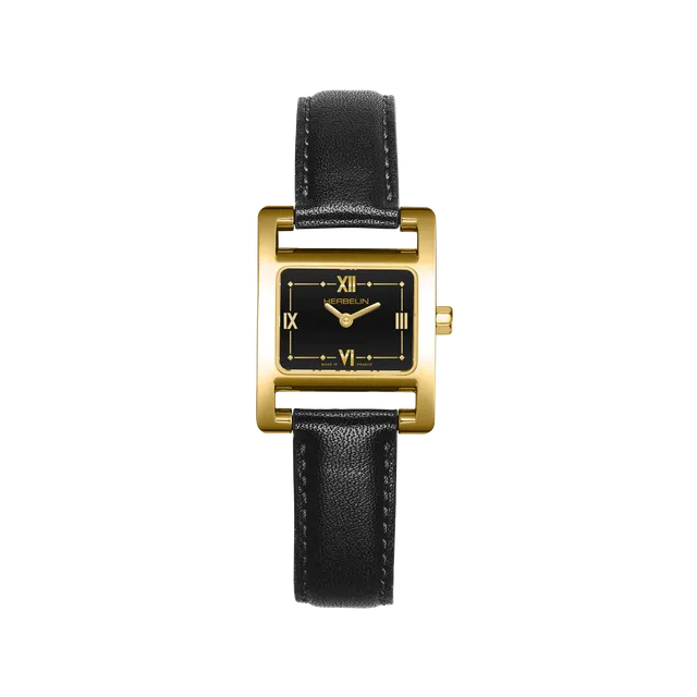 herbelin-ve-avenue-femme-quartz-pvd-or-jaune-cuir-noir image 1