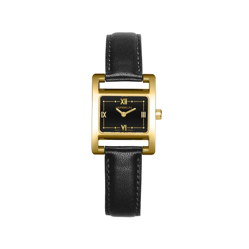 herbelin-ve-avenue-femme-quartz-pvd-or-jaune-cuir-noir image 1