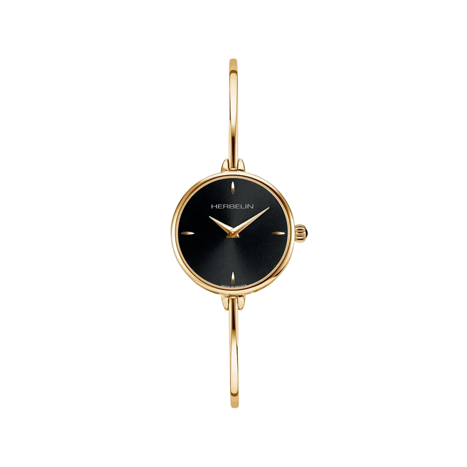 herbelin-fil-quartz-ronde-dor-noir-montre-femme image 1