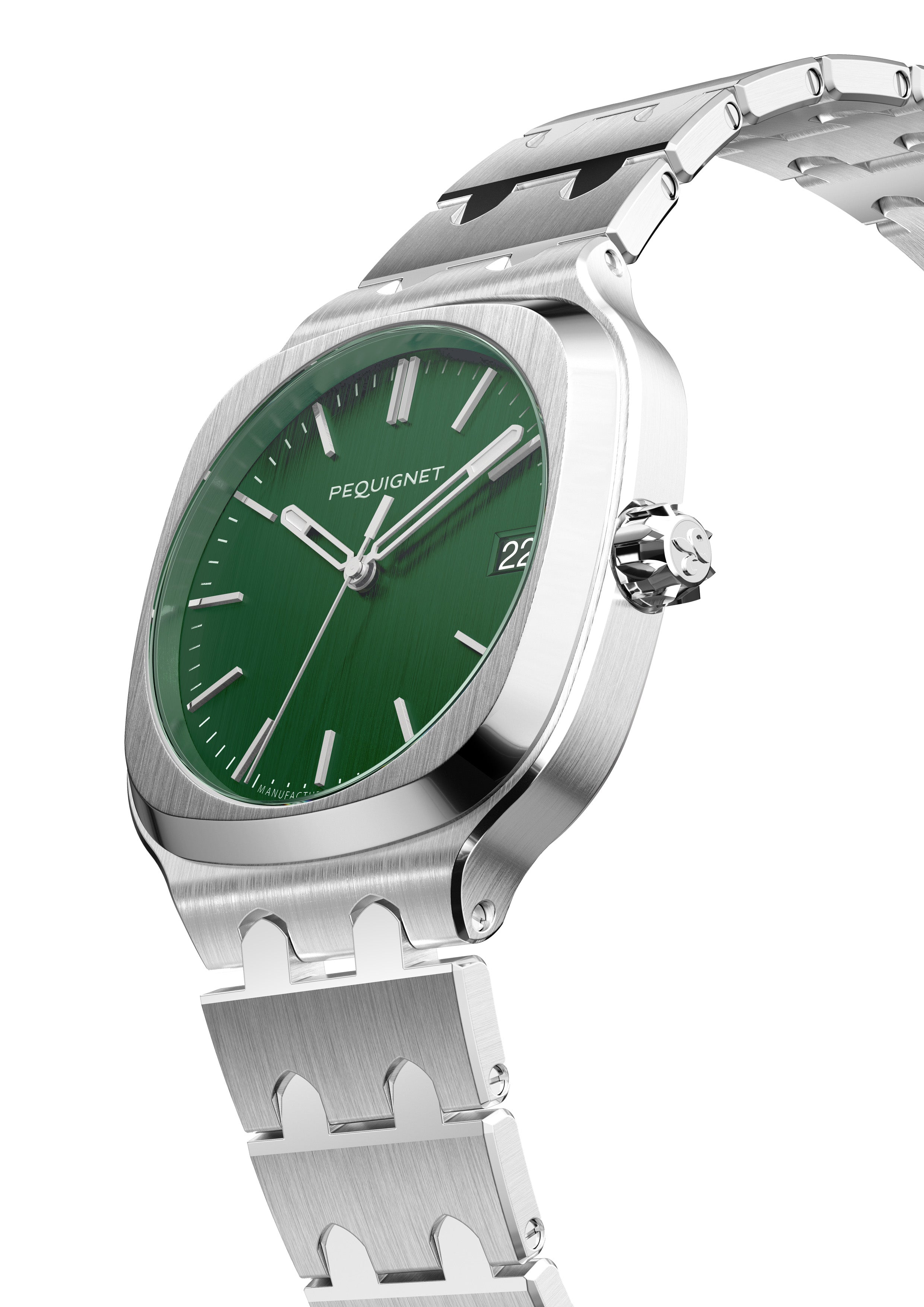 pequignet-concorde-cadran-vert-anglais-36-mm-montre-sport-chic-acier image 4
