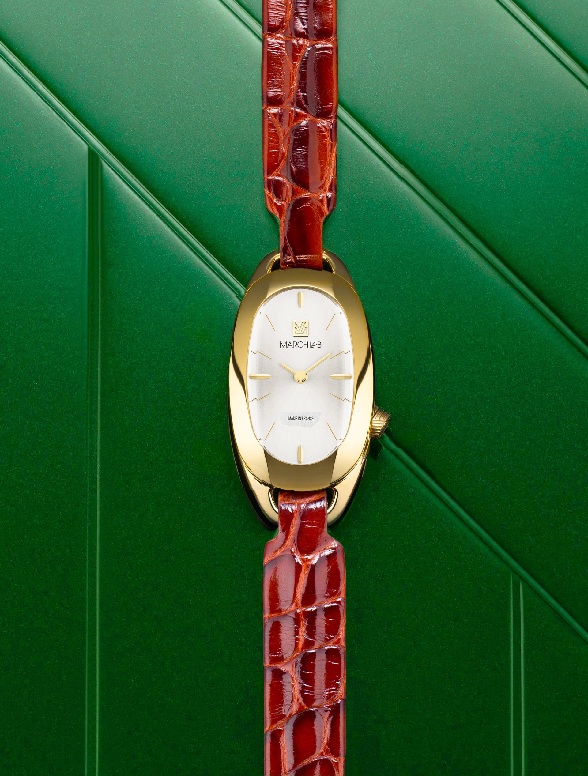 march-la-b-oblongue-continental-montre-femme-ovale-20-mm-dor-e image 3
