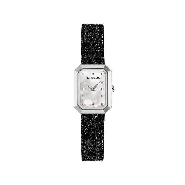 herbelin-octog-ne-quartz-dame-nacre-cuir-noir image 1