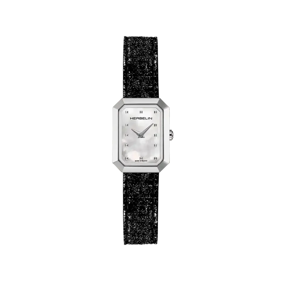 herbelin-octog-ne-quartz-dame-nacre-cuir-noir image 1