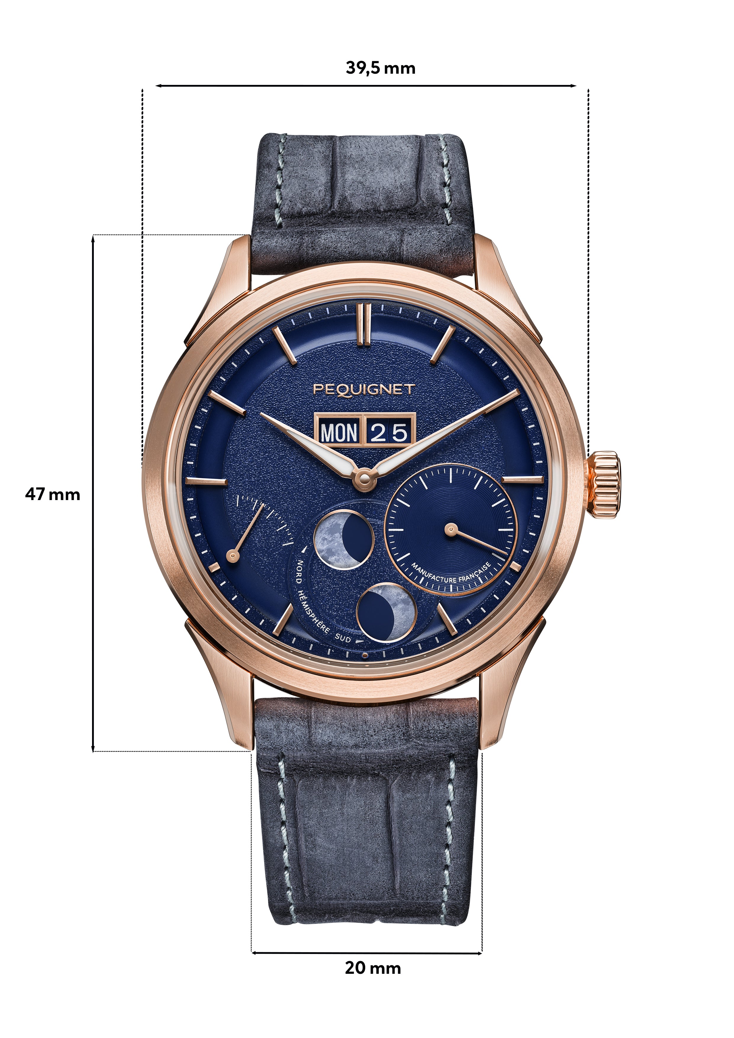 pequignet-royale-paris-39-5-mm-montre-homme-or-rose-18-carats-calibre-royal image 3