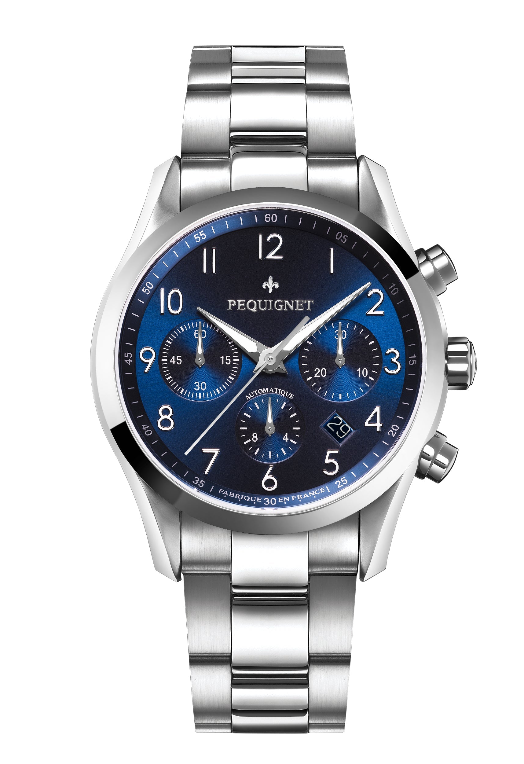 pequignet-l-gance-montre-chronographe-automatique-bleue image 3