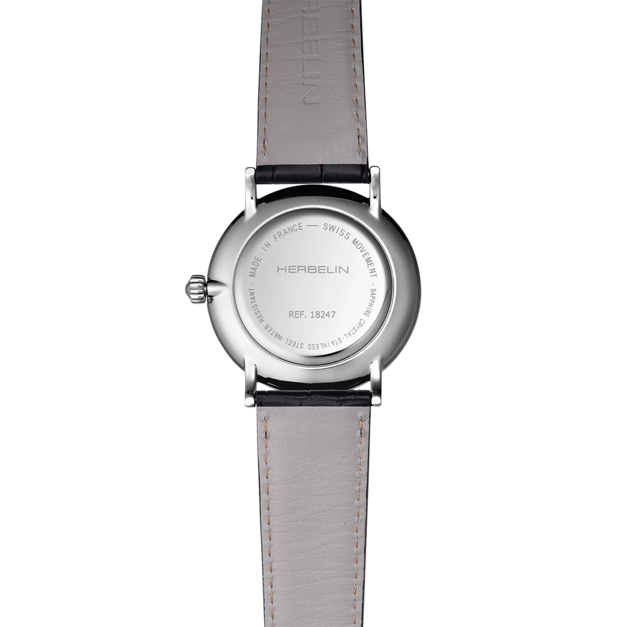 herbelin-inspiration-petite-seconde-quartz-montre-homme-acier-40-mm-cuir-noir image 4