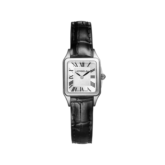 herbelin-luna-mini-quartz-acier-cuir-noir-femme image 1