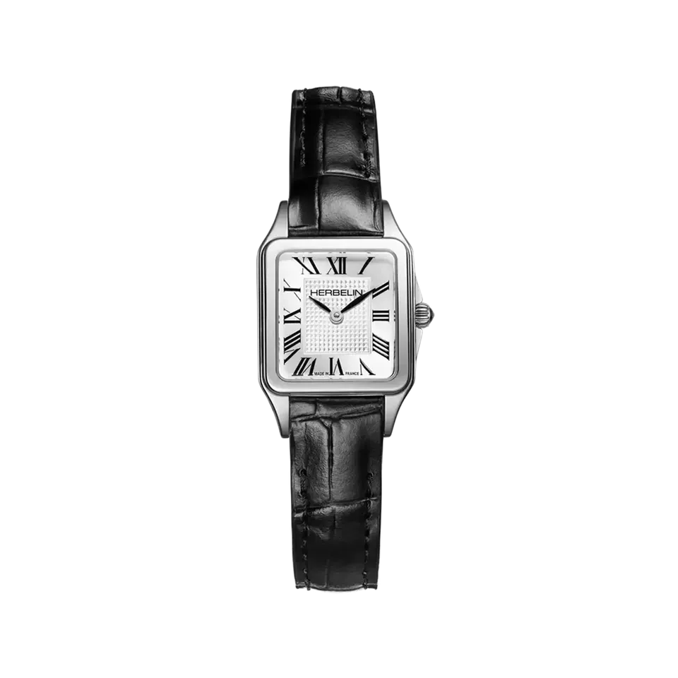 herbelin-luna-mini-quartz-acier-cuir-noir-femme image 1