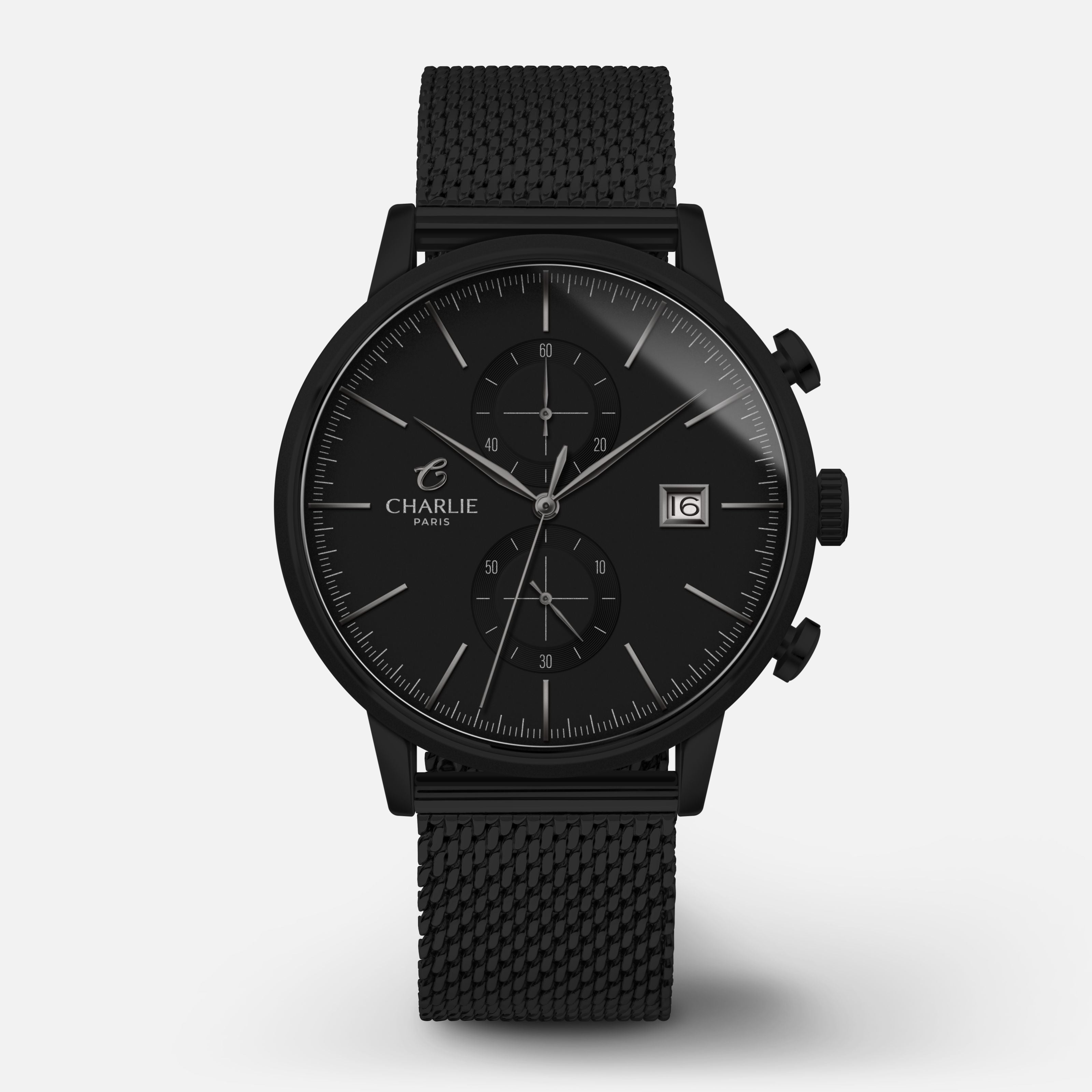 charlie-paris-horizon-montre-chronographe-homme-40mm-blackbird-noir image 3
