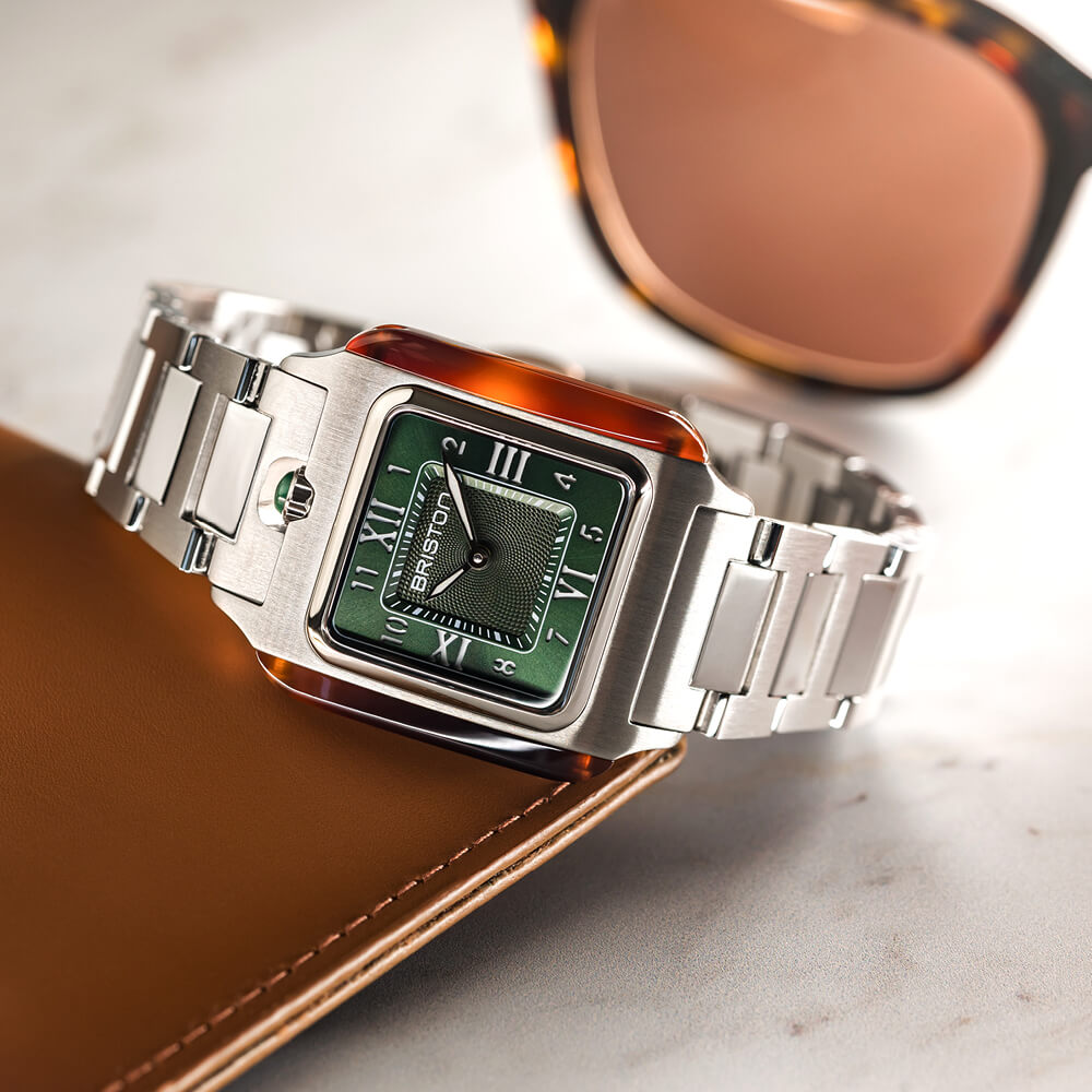 briston-streamliner-kennedy-hm-30-mm-vert-anglais-montre-carr-e-acier image 3