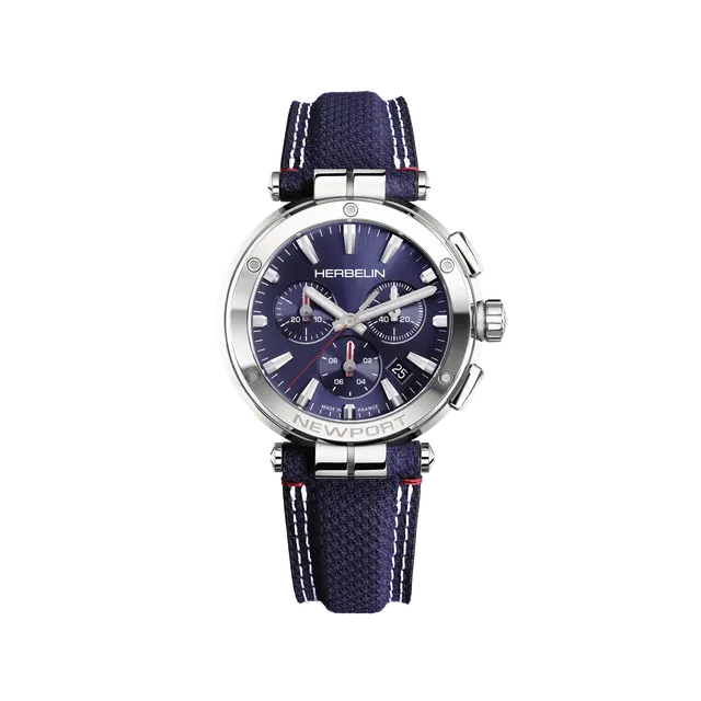 herbelin-newport-chronographe-quartz-textile-bleu-homme image 1