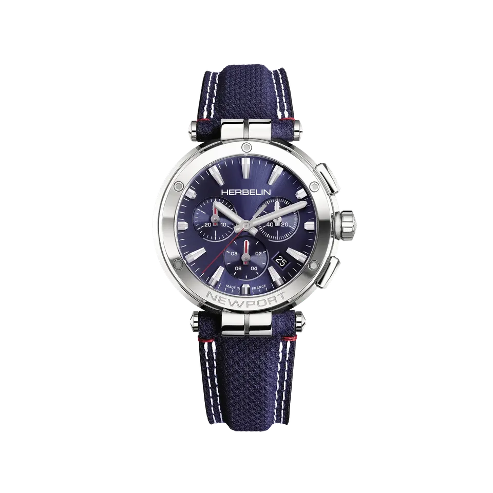 herbelin-newport-chronographe-quartz-textile-bleu-homme image 1