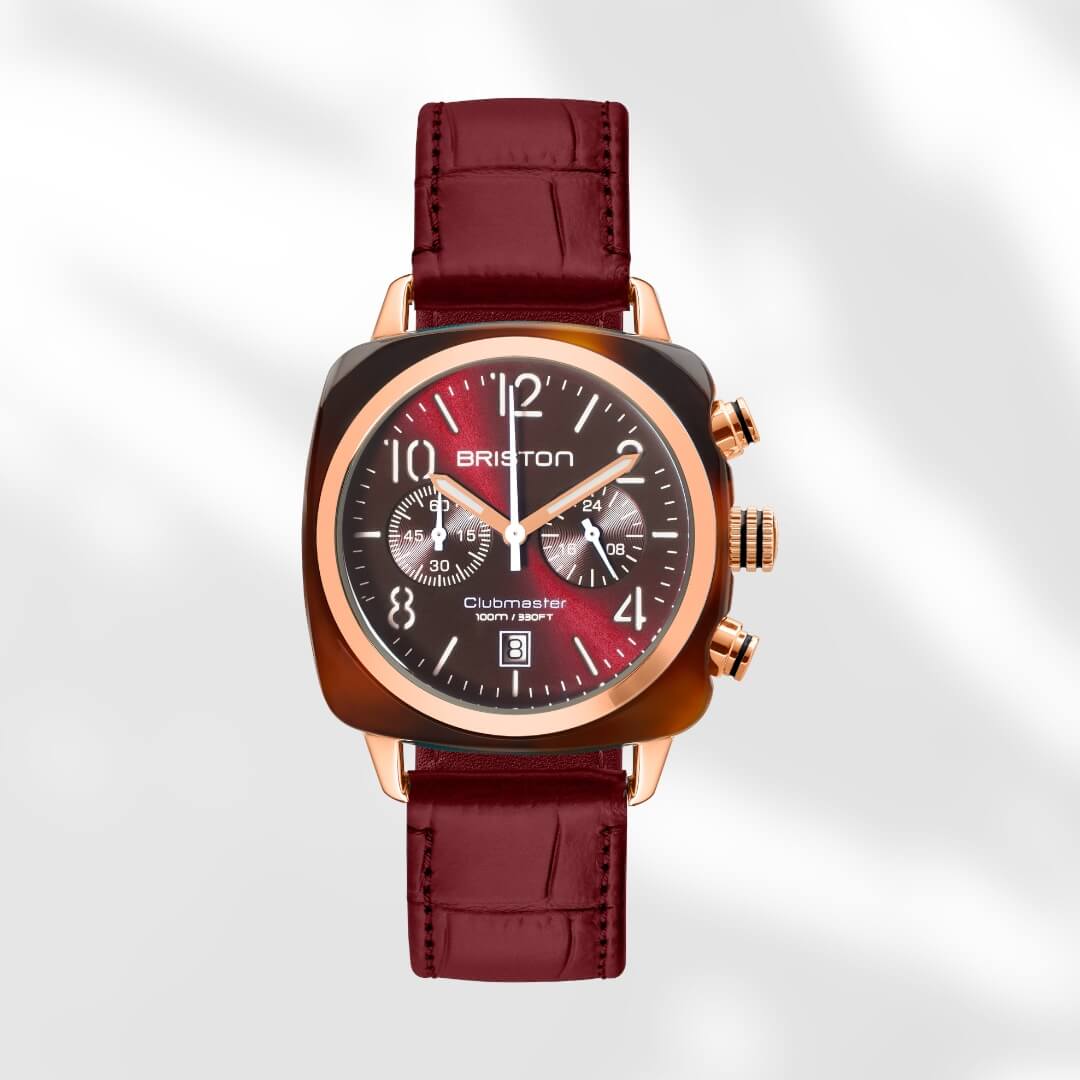 briston-clubmaster-classic-bracelet-cuir-luxury-20-mm-bordeaux-mat image 4