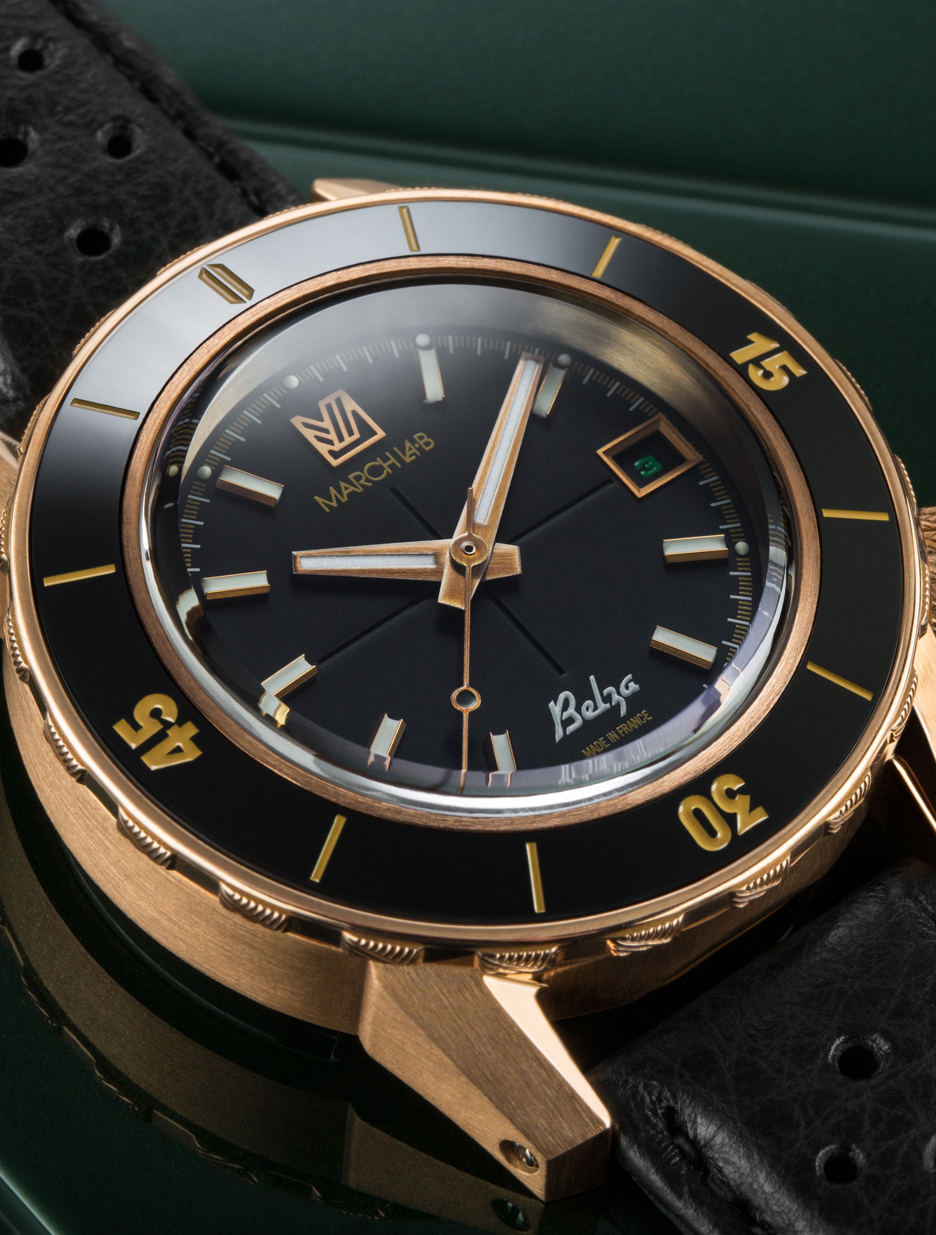 march-la-b-belza-dition-bronze-montre-plongeuse-automatique-40-mm-noire image 2