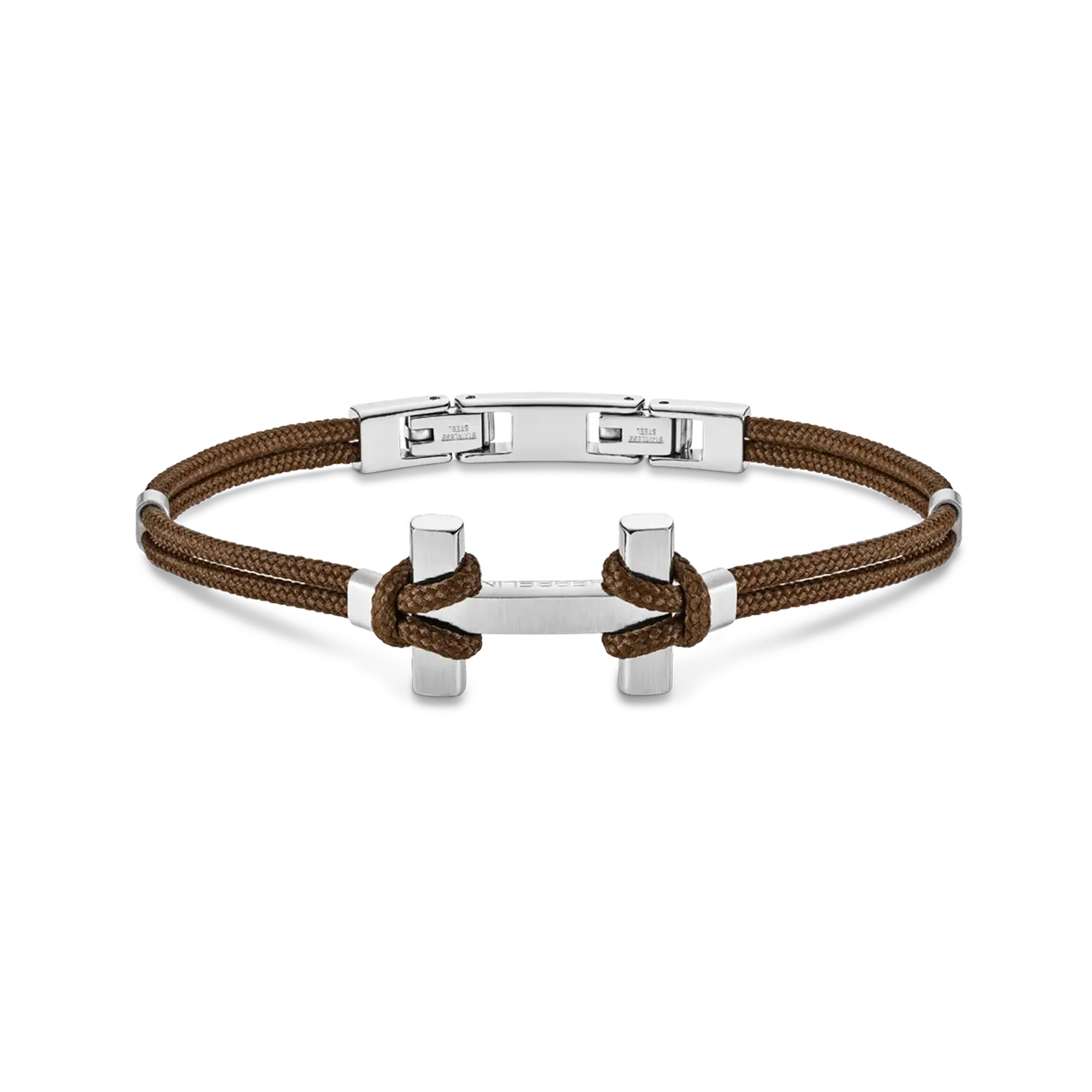 herbelin-amarrage-bracelet-homme-acier-nylon-tress-brun image 1