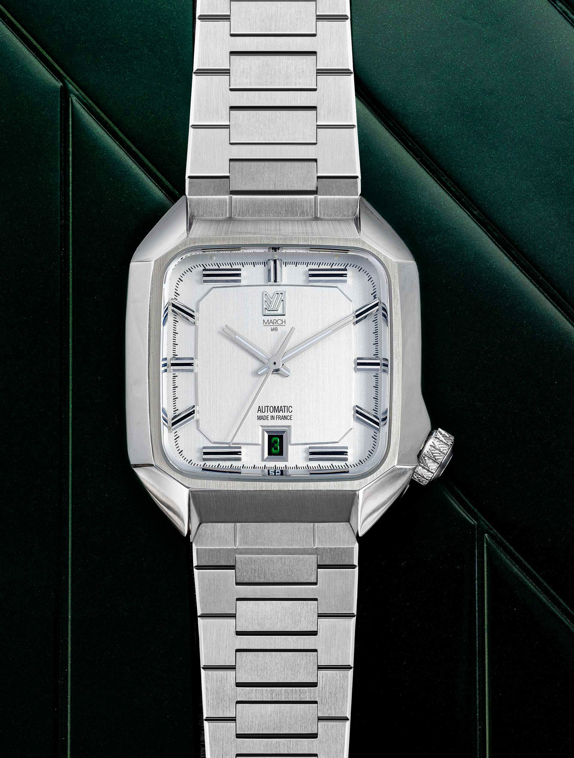 march-la-b-am2-automatique-steel-39-mm-cadran-blanc-montre-homme image 1