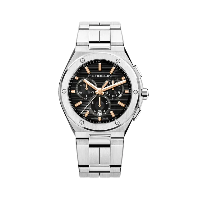 herbelin-cap-camarat-chronographe-montre-homme-acier-pvd-or-rose image 1