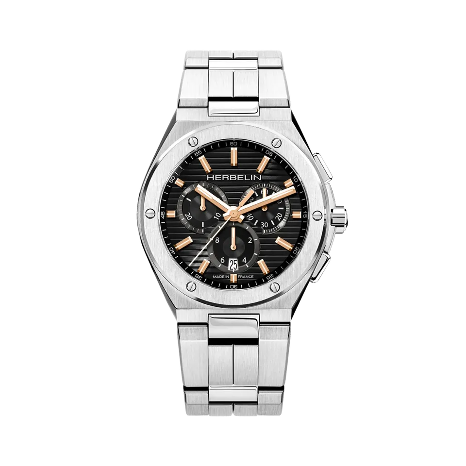herbelin-cap-camarat-chronographe-montre-homme-acier-pvd-or-rose image 1