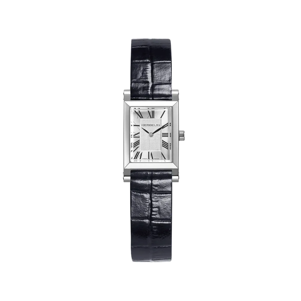 herbelin-antar-s-quartz-originale-montre-femme-acier-cuir-bleu image 1