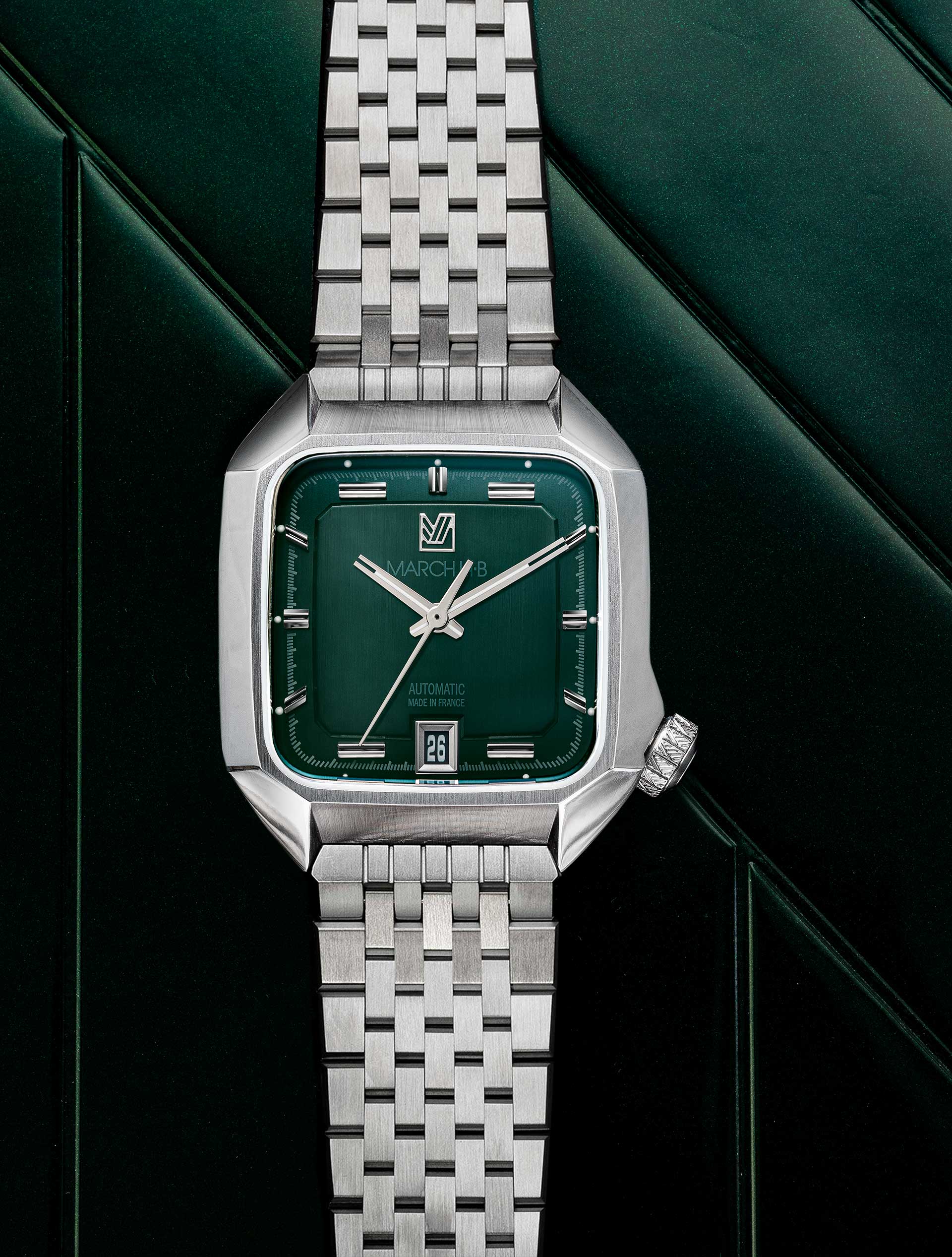 march-la-b-am2-slim-automatique-grall-montre-homme-36-mm-cadran-vert image 4
