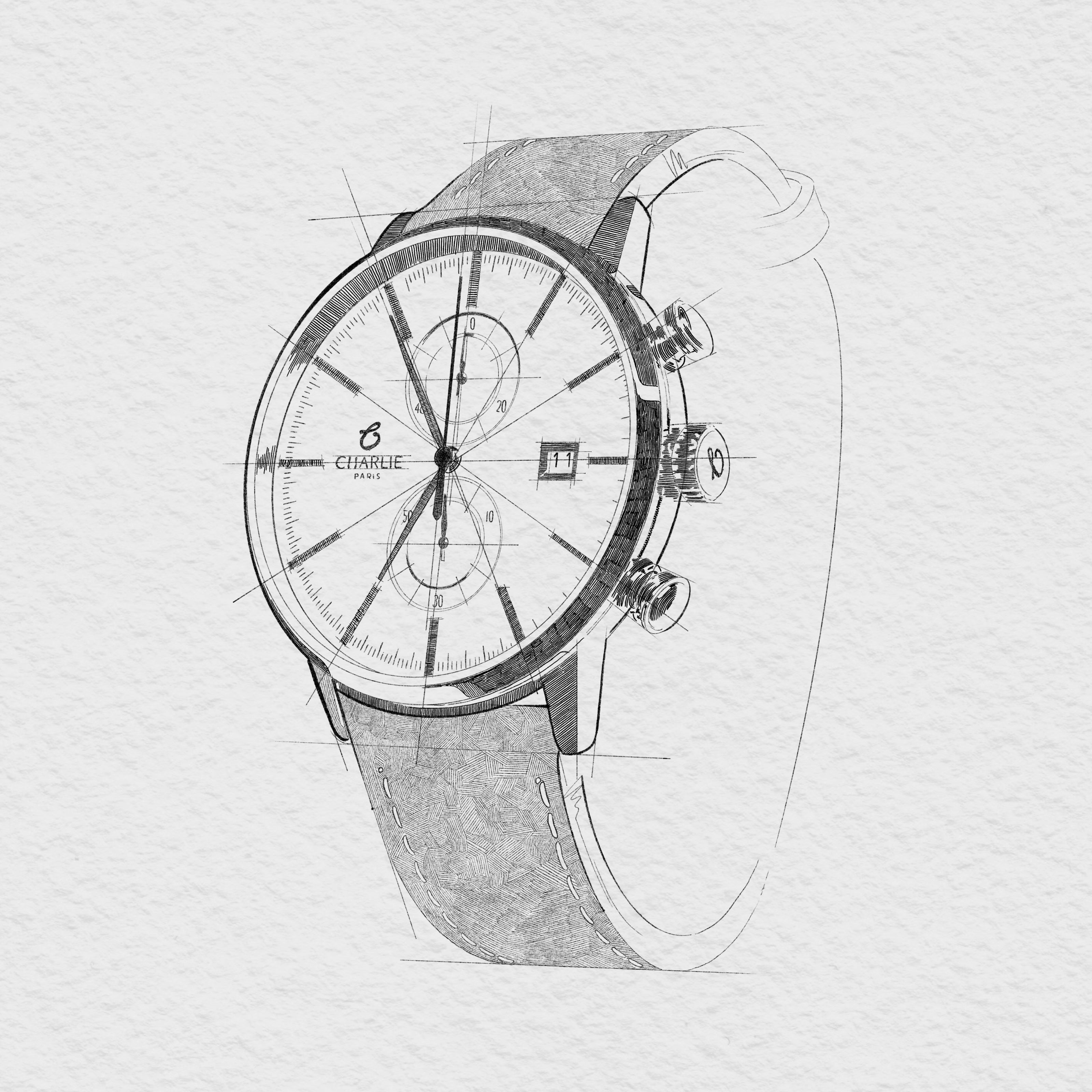 charlie-paris-horizon-chronographe-montre-quartz-40mm-iced-blue image 3