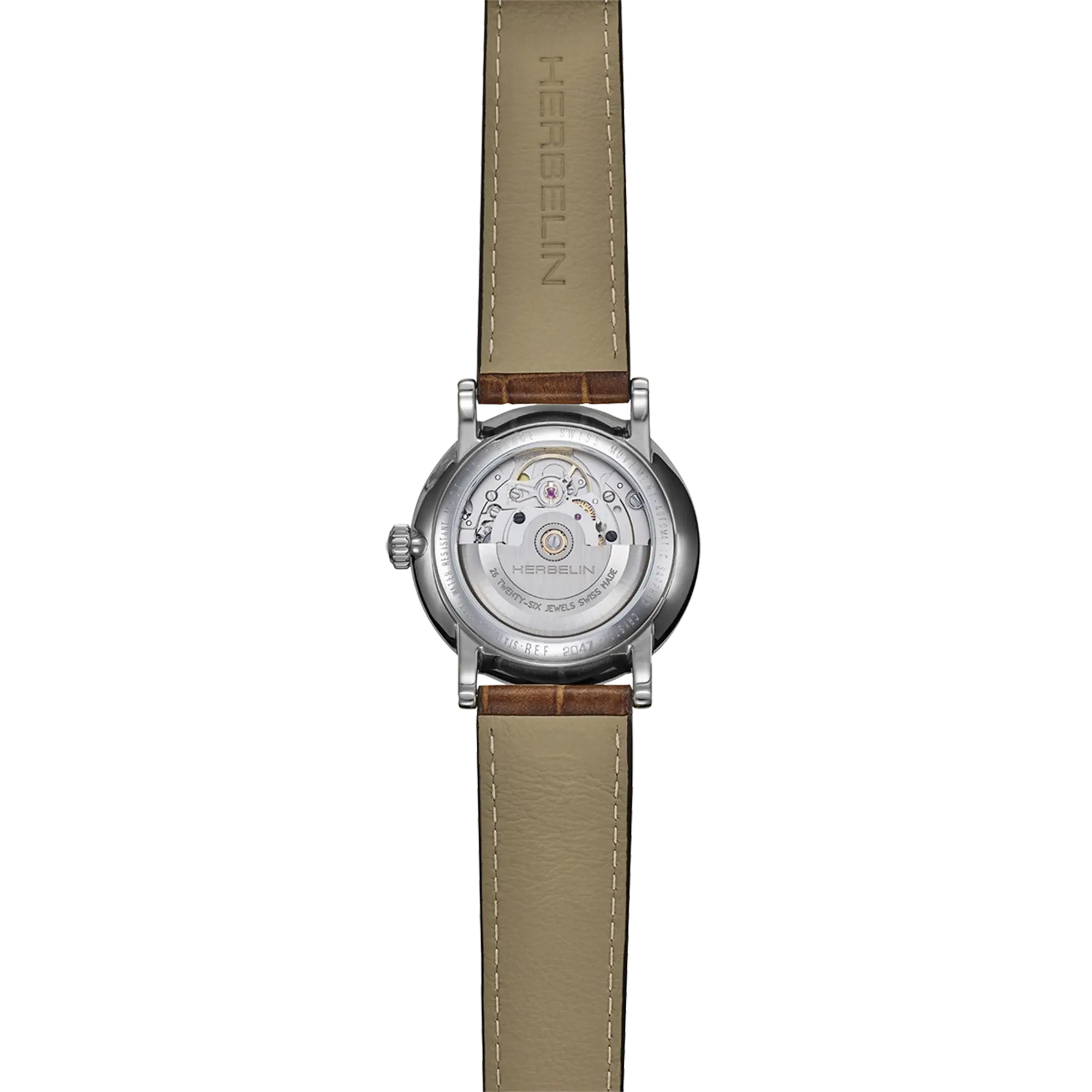 herbelin-inspiration-automatique-homme-38mm-acier-cadran-vert-cuir-brun image 4