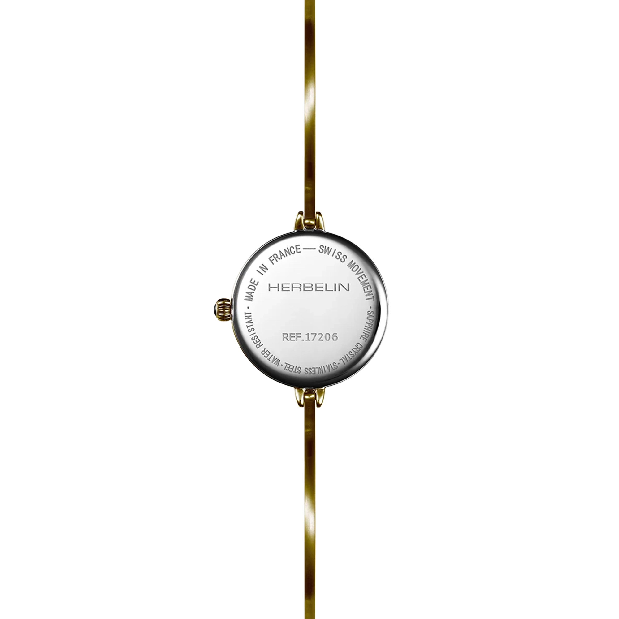herbelin-fil-quartz-montre-femme-ronde-dor-blanc-acier-316l image 4