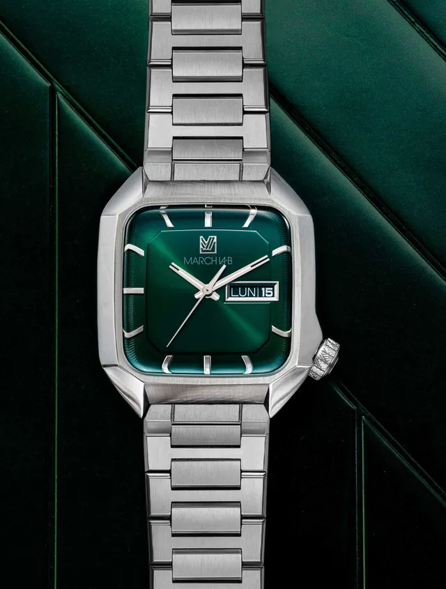 march-la-b-am2-slim-electrique-forest-36mm-cadran-vert image 1