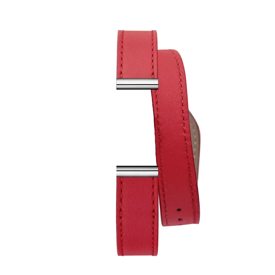 herbelin-antar-s-bracelet-double-tour-rouge-coquelicot-cuir image 1