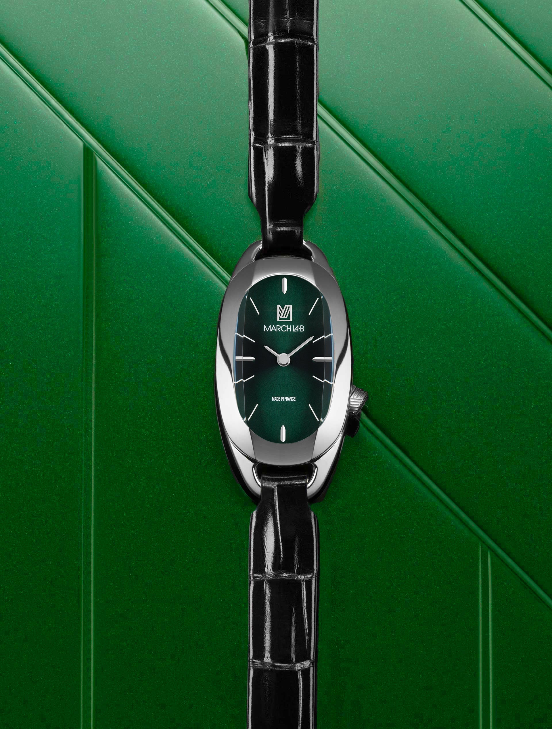 march-la-b-oblongue-forest-20-mm-montre-femme-ovale-cadran-vert image 4