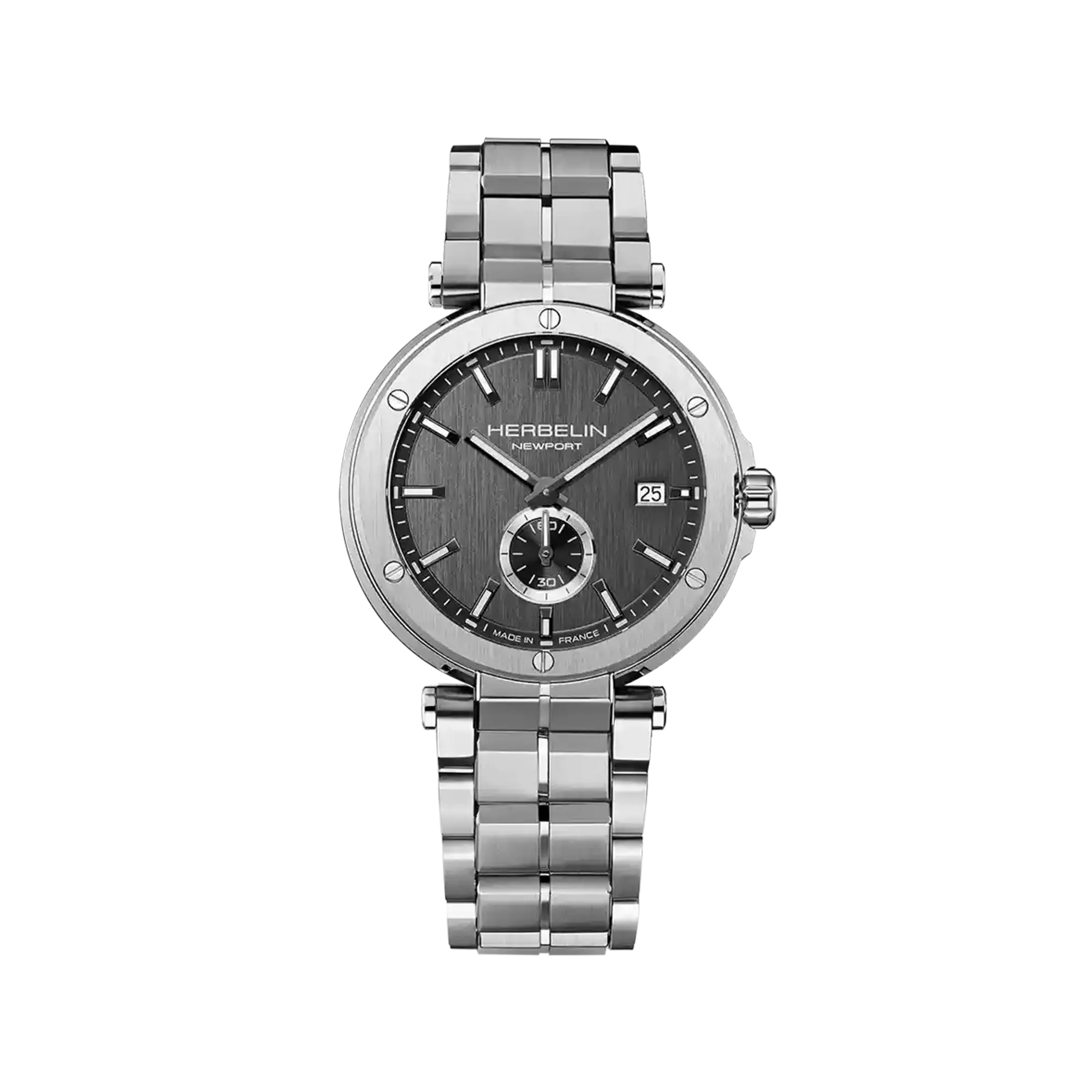 herbelin-newport-quartz-acier-cadran-noir-montre-homme-40-5-mm image 1