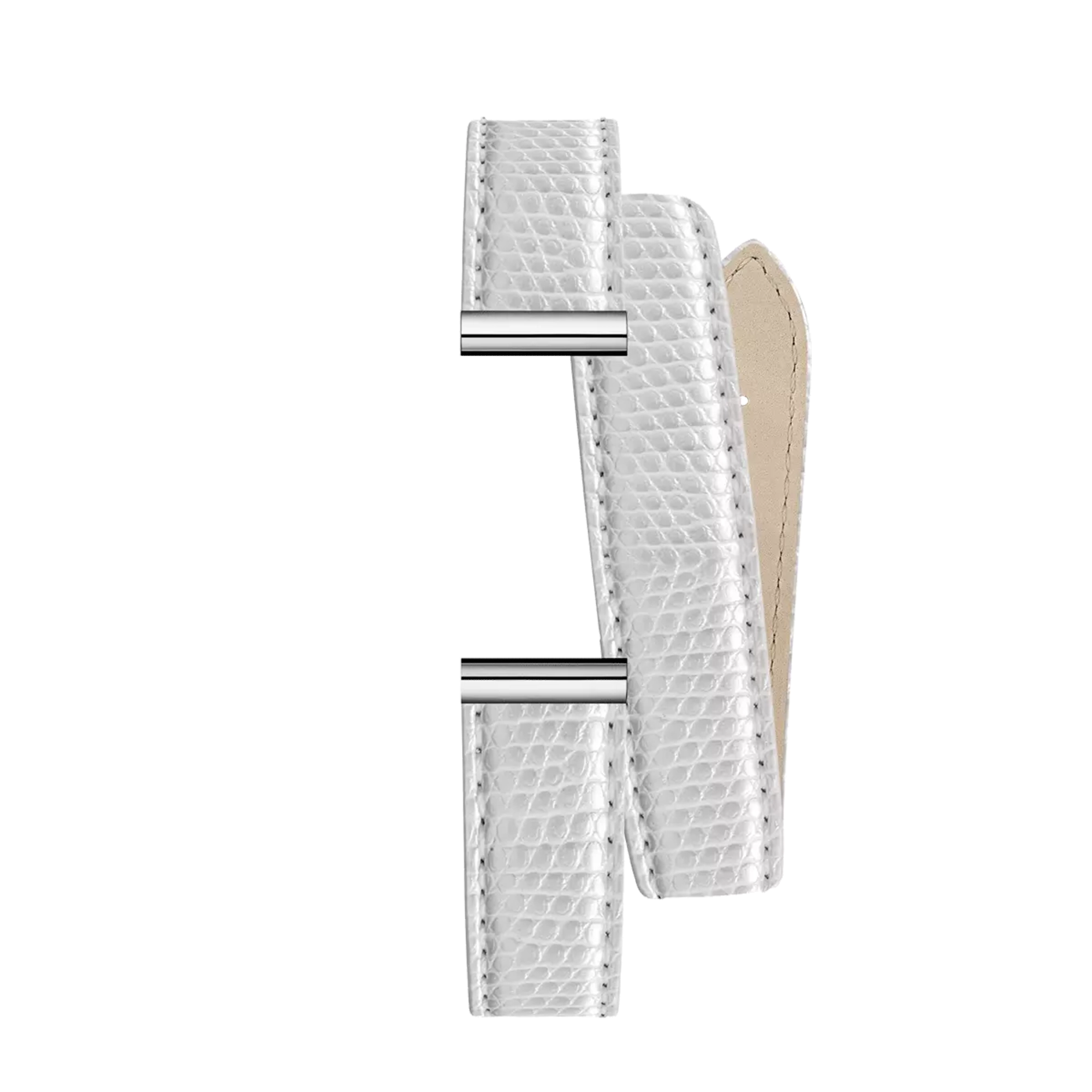 herbelin-antar-s-bracelet-double-tour-cuir-blanc-iguane image 1